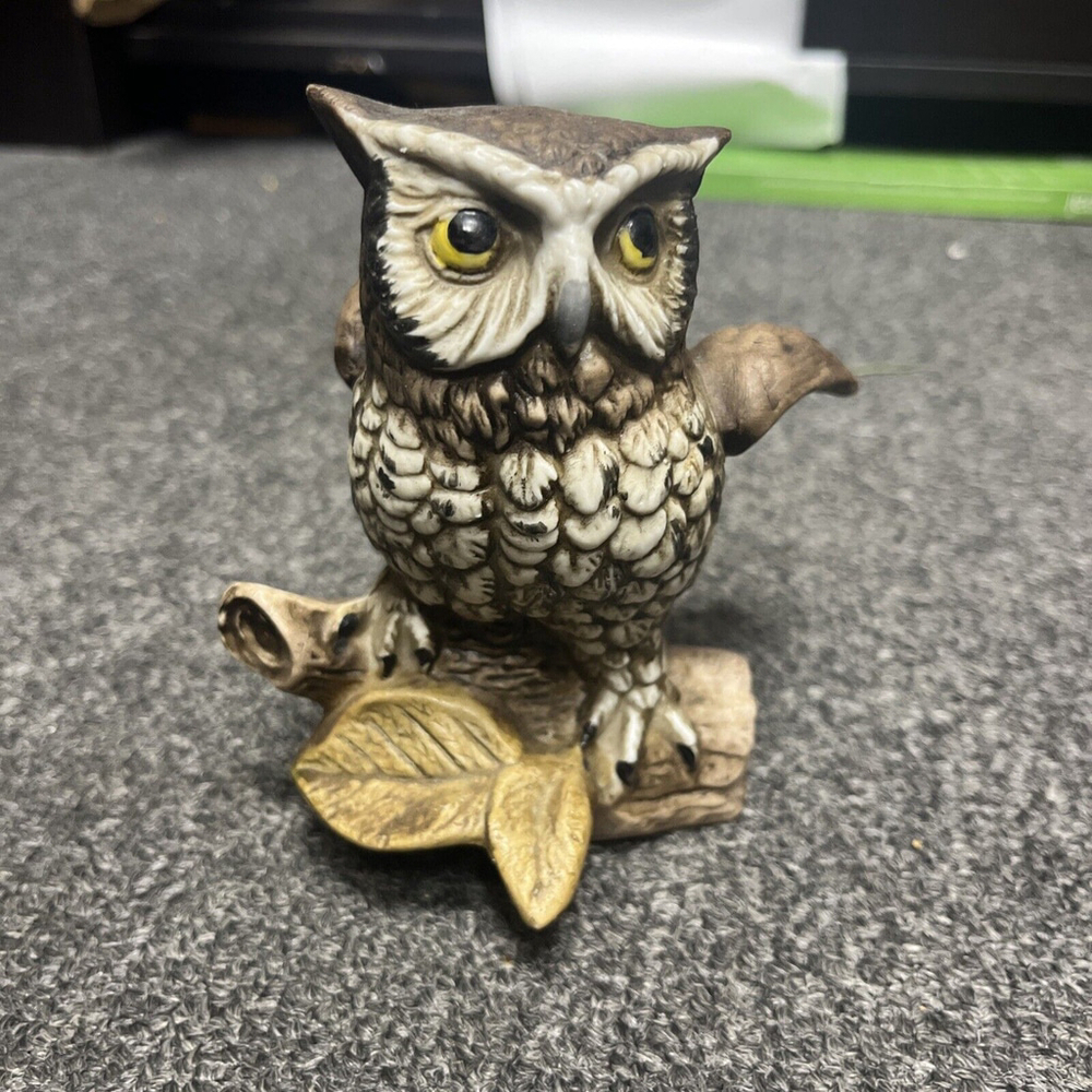 Vtg Homco Ceramic Porcelain Barn Owl Open Wing #1114 Collectible Figurine Taiwan